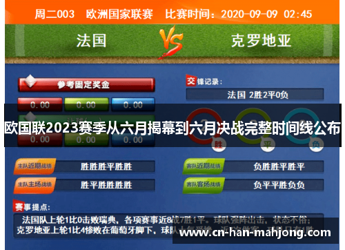 欧国联2023赛季从六月揭幕到六月决战完整时间线公布 欧国联2023赛季从六月揭幕到六月决战完整时间线公布