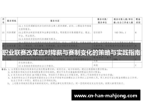 职业联赛改革应对降薪与赛制变化的策略与实践指南 职业联赛改革应对降薪与赛制变化的策略与实践指南